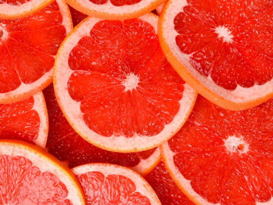 Grapefruit pattern. Top view citrus fruits. Close up.